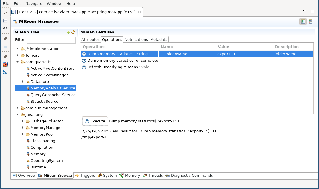 Exporting a report for the entire
application whole-export