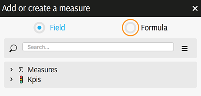 Add or create a measure