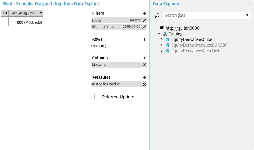 Drag and drop data