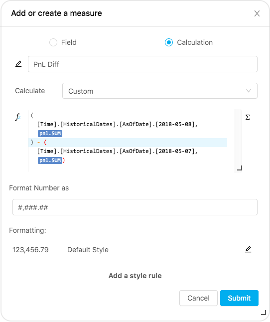 Custom formula example
