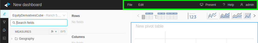The application menu
