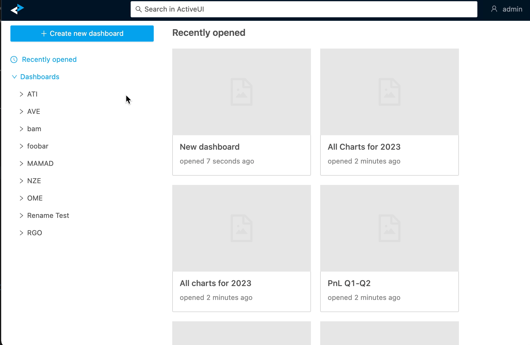 Create a new dashboard