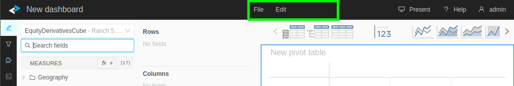 The left application menu