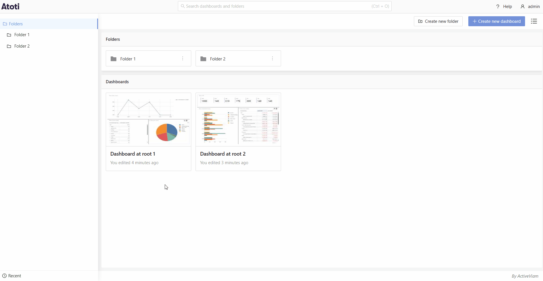 Export dashboard